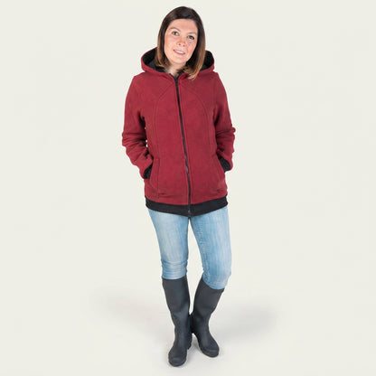 Women's Fleece Zip Up 3 in 1 Maternity Baby Wearing Hoodie